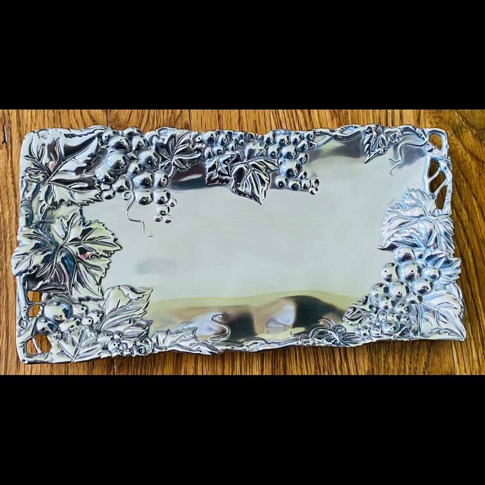 Arthur Court Bird Grape Ivy Tray 6” x 11”